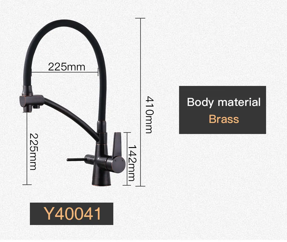 Gappo Kitchen Faucets with filter water pull out cleaning deck mounted mixer cold hot water faucet black soft Silicone pvc tube