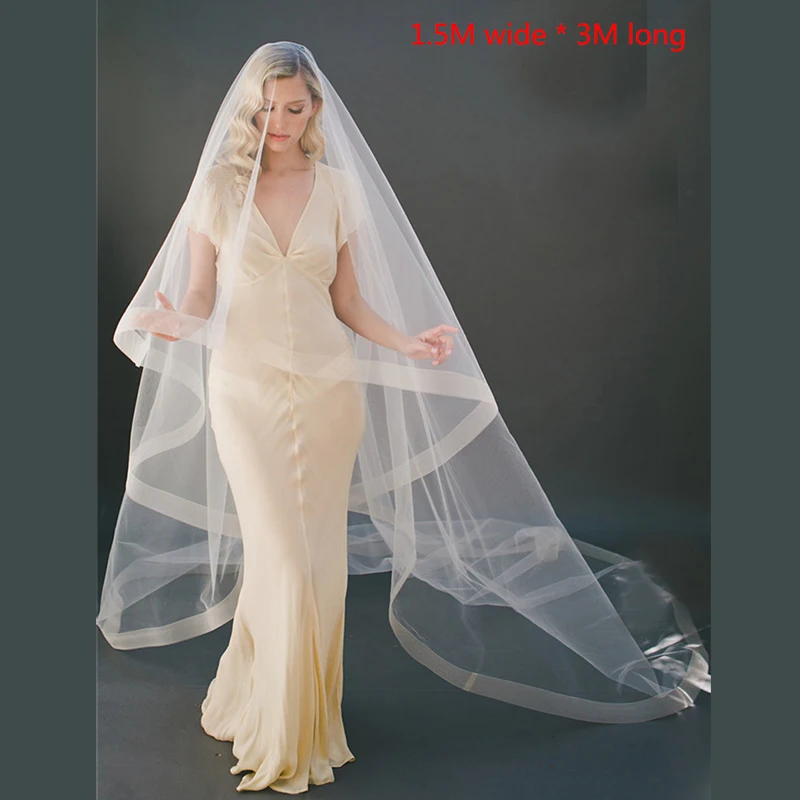 Voile Mariage 3M One Layer White Ivory Cathedral Wedding Veil Long Bridal Veil 2M 1.5M Cheap Wedding Accessories Fast Shipping
Voile Mariage 3M One Layer White Ivory Cathedral Wedding Veil Long Bridal Veil 2M 1.5M Cheap Wedding Accessories Fast Shipping