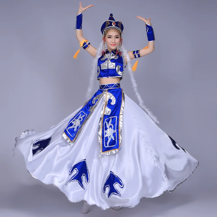 The new Mongolian ethnic minority women's clothing Mongolian dance costumes stage performance clothing big skirt
The new Mongolian ethnic minority women's clothing Mongolian dance costumes stage performance clothing big skirt