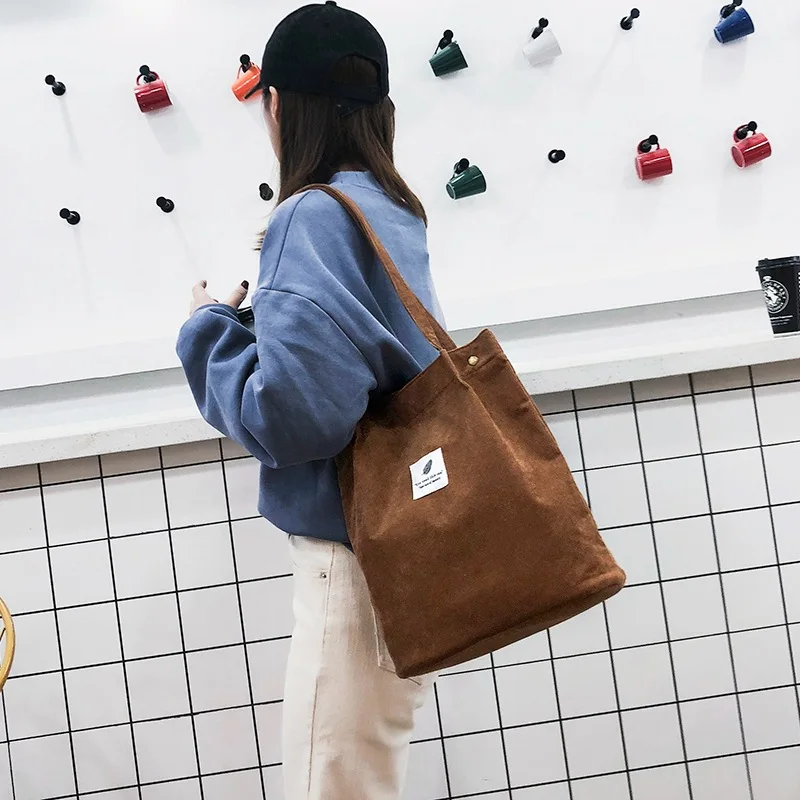 JIAOO Foldable Reusable Women Shopping Handbag High Capacity Women Corduroy Tote Ladies Casual Solid Color Shoulder Bag
JIAOO Foldable Reusable Women Shopping Handbag High Capacity Women Corduroy Tote Ladies Casual Solid Color Shoulder Bag