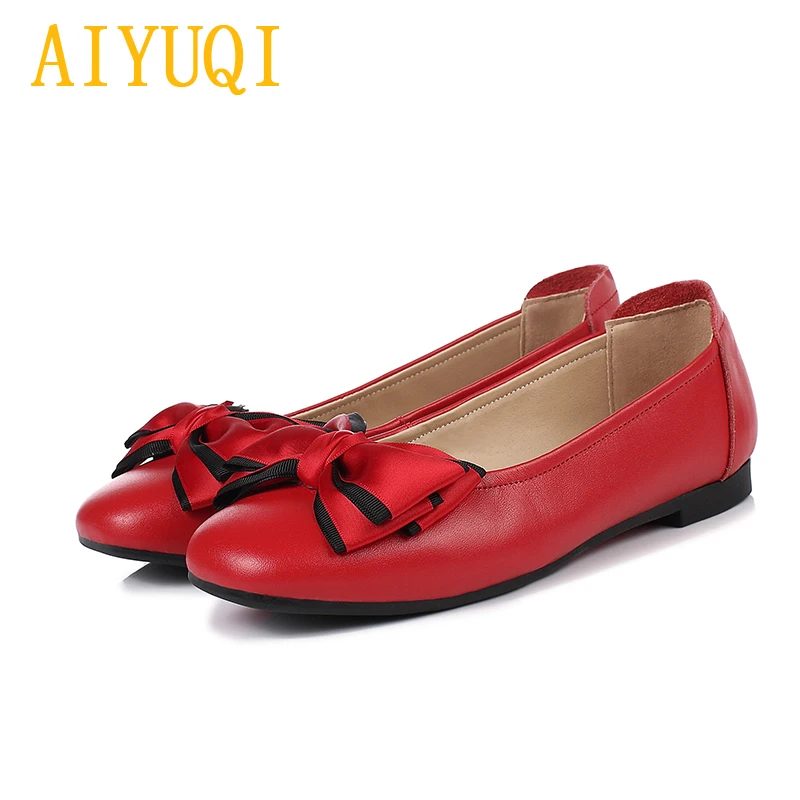 AIYUQI Women casual shoes 2019 new genuine leather women flat shoes, bow fashion big size 41 42 43 professional shoes women
AIYUQI Women casual shoes 2019 new genuine leather women flat shoes, bow fashion big size 41 42 43 professional shoes women