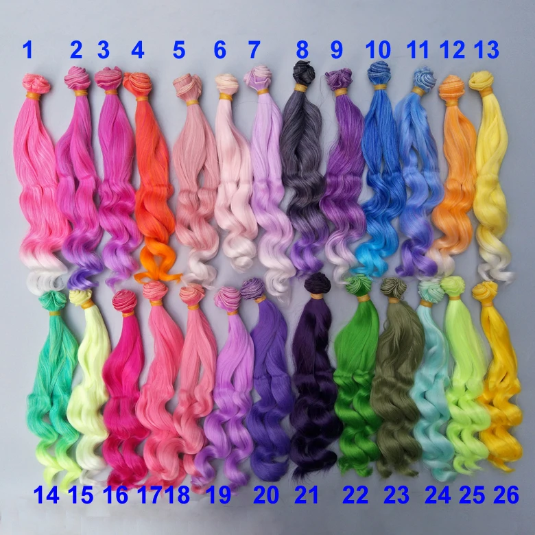 25cm DIY Curly Hair Wigs for 1//3 1//4 1//6 BJD Doll Accessory Coffee