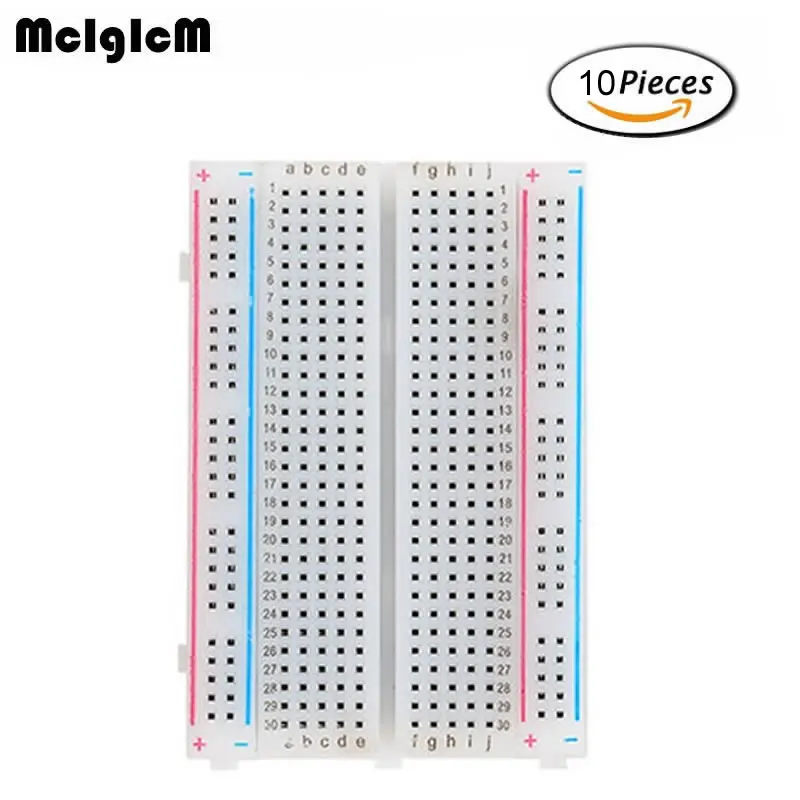 MCIGICM breadboard 400 points Solderless proto board 400 comtacts transparent protoboard
MCIGICM breadboard 400 points Solderless proto board 400 comtacts transparent protoboard