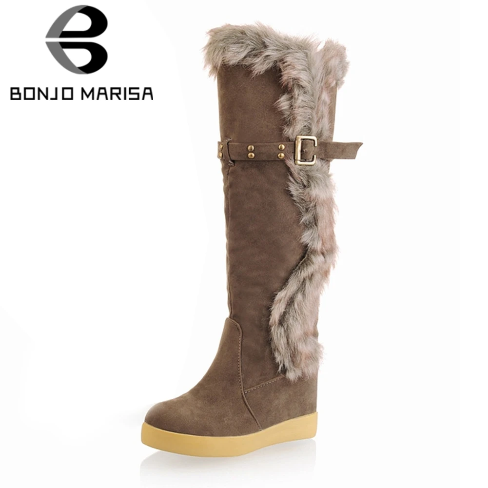 BONJOMARISA New Arrival Winter Knee High Boots For Ladies Faux Fur Increased Heels Sweet Boots Women Shoes
BONJOMARISA New Arrival Winter Knee High Boots For Ladies Faux Fur Increased Heels Sweet Boots Women Shoes