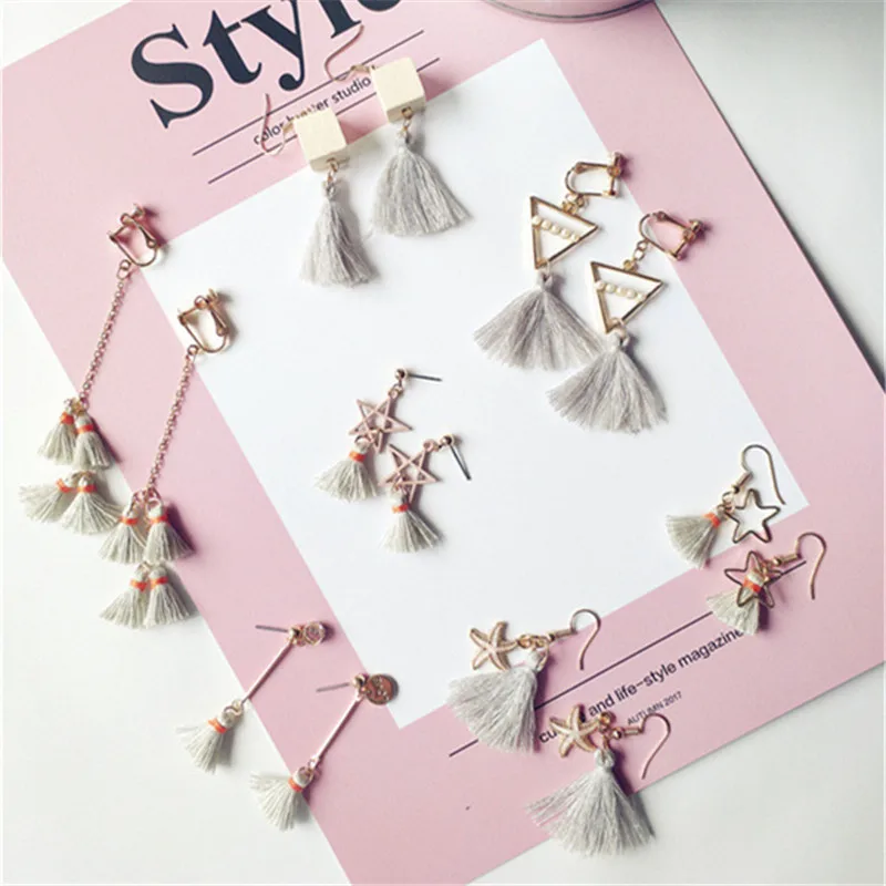 Korea Cute New Alloy Tassel Star Fresh Princess Drop Earrings Fashion Jewelry Accessories-JQD5
Korea Cute New Alloy Tassel Star Fresh Princess Drop Earrings Fashion Jewelry Accessories-JQD5