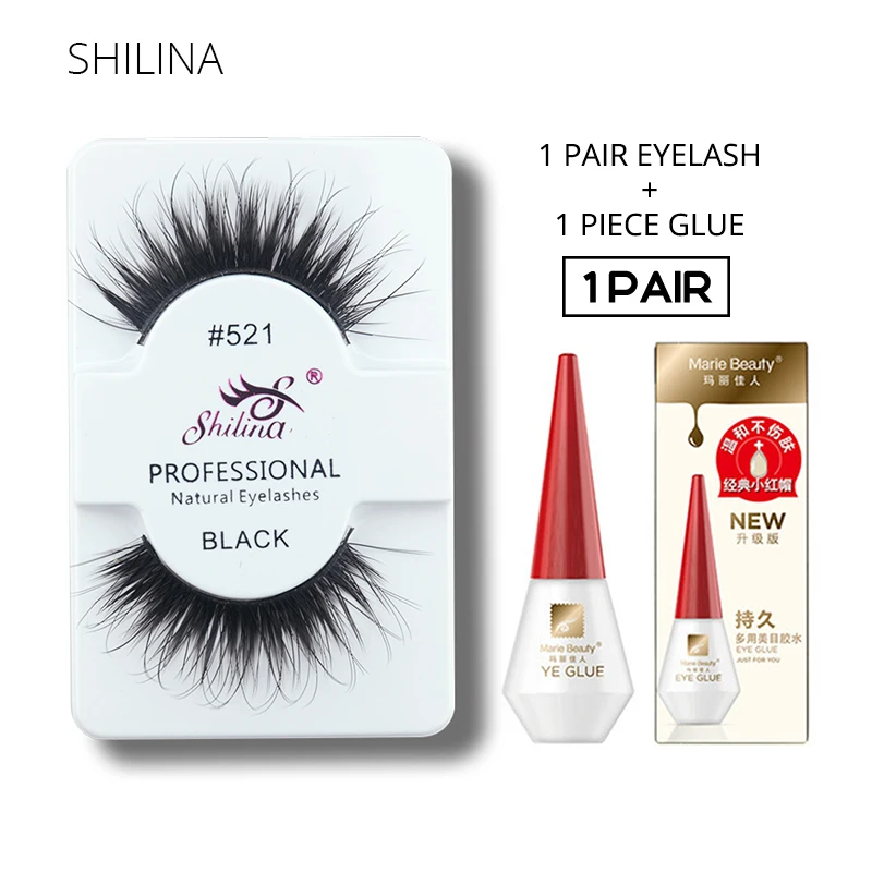New Brand SHILINA 1 Pair False Eyelashes with Glue Set Handmade Soft Natural Long Thick Winged Fake Eye Lashes Extension 513-523
New Brand SHILINA 1 Pair False Eyelashes with Glue Set Handmade Soft Natural Long Thick Winged Fake Eye Lashes Extension 513-523