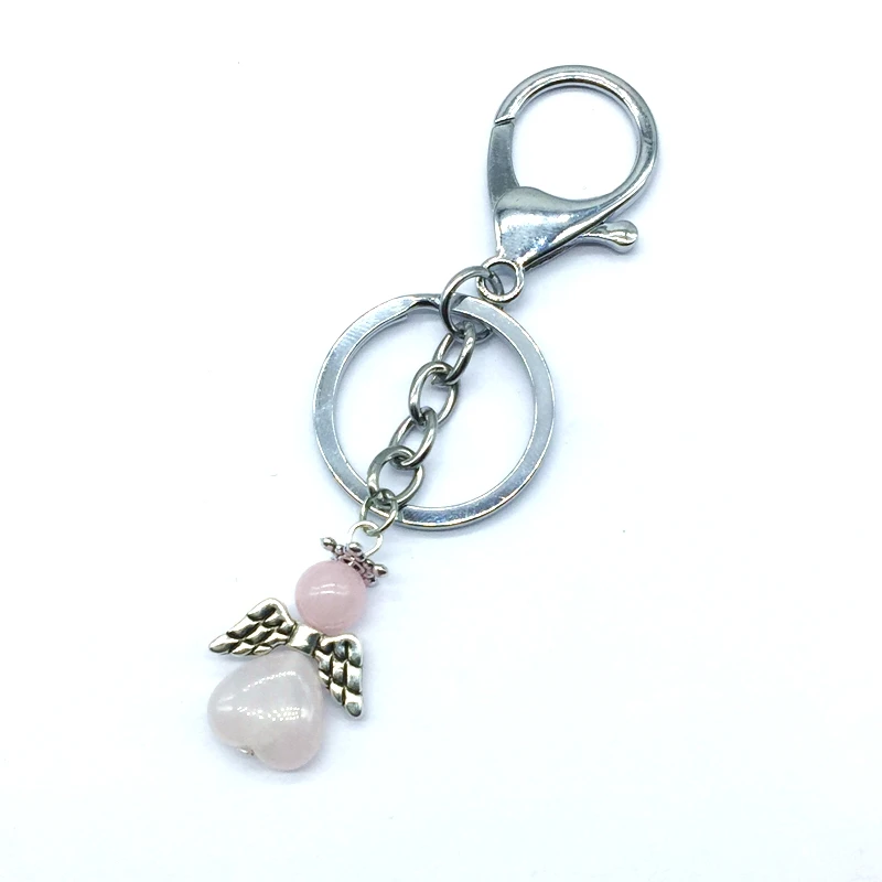 Natural Stone Beads Pendant Angel Wing Keychain Gift For Bag Accessory Silver Color Drop Shipping 30 mm Ring
Natural Stone Beads Pendant Angel Wing Keychain Gift For Bag Accessory Silver Color Drop Shipping 30 mm Ring