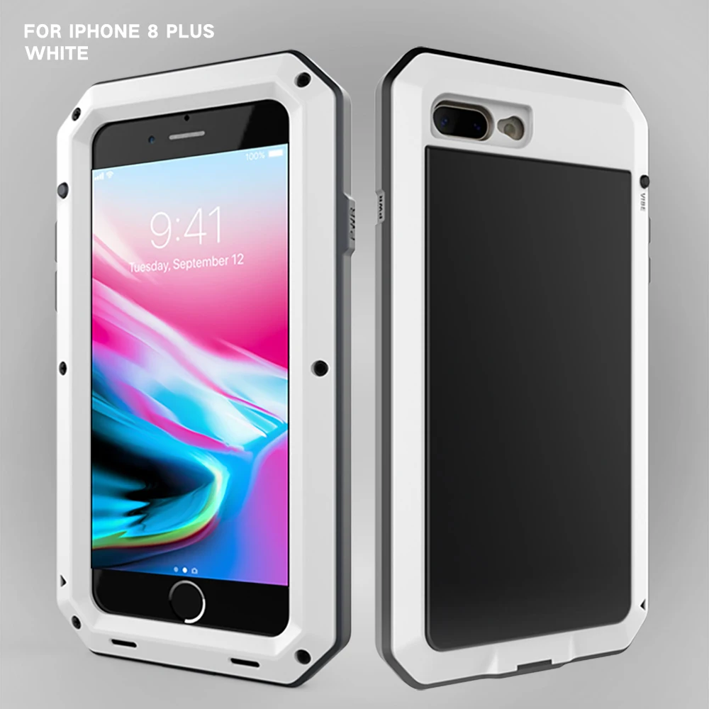 Heavy Duty Protection Armor Metal Aluminum Phone Cases for iPhone 6 6S 7 8 Plus X Shockproof Dustproof Cover Sadoun.com