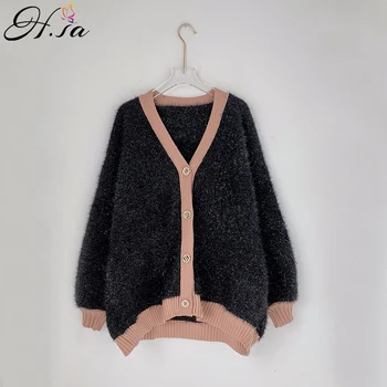 H.SA Women Cashmere Sweater and Cardigans V neck Harajuku Casual Poncho Jumpers Lartern Sleeve Loose Fake Fur Cardigans 2019
H.SA Women Cashmere Sweater and Cardigans V neck Harajuku Casual Poncho Jumpers Lartern Sleeve Loose Fake Fur Cardigans 2019