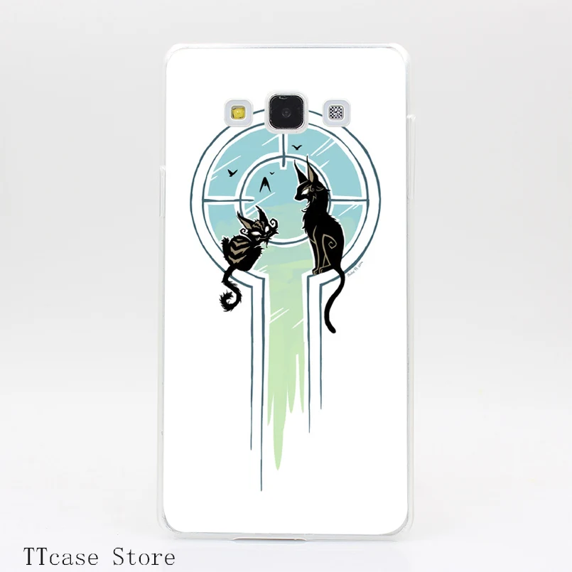 4075CA Window Cats Transparent Hard Cover font b Case b font for Galaxy A3 A5 A7