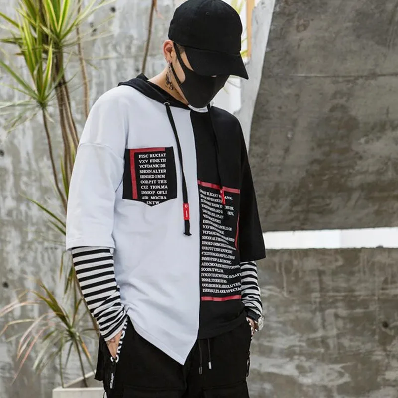Men asymmetrical design patchwork hip hop hoodie fake two piece men oversize street style punk hiphop sweatshirts moletom
Men asymmetrical design patchwork hip hop hoodie fake two piece men oversize street style punk hiphop sweatshirts moletom