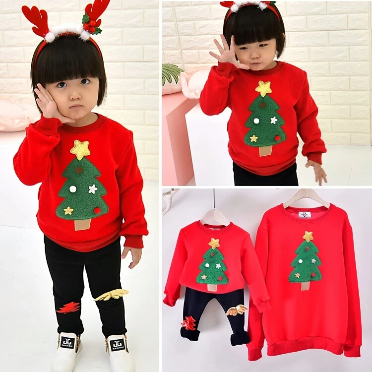 Winter Warm Christmas Tree Pattern Family Matching Outfits Clothing Kids T-shirt Add Wool Warm Red Family Clothes
Winter Warm Christmas Tree Pattern Family Matching Outfits Clothing Kids T-shirt Add Wool Warm Red Family Clothes