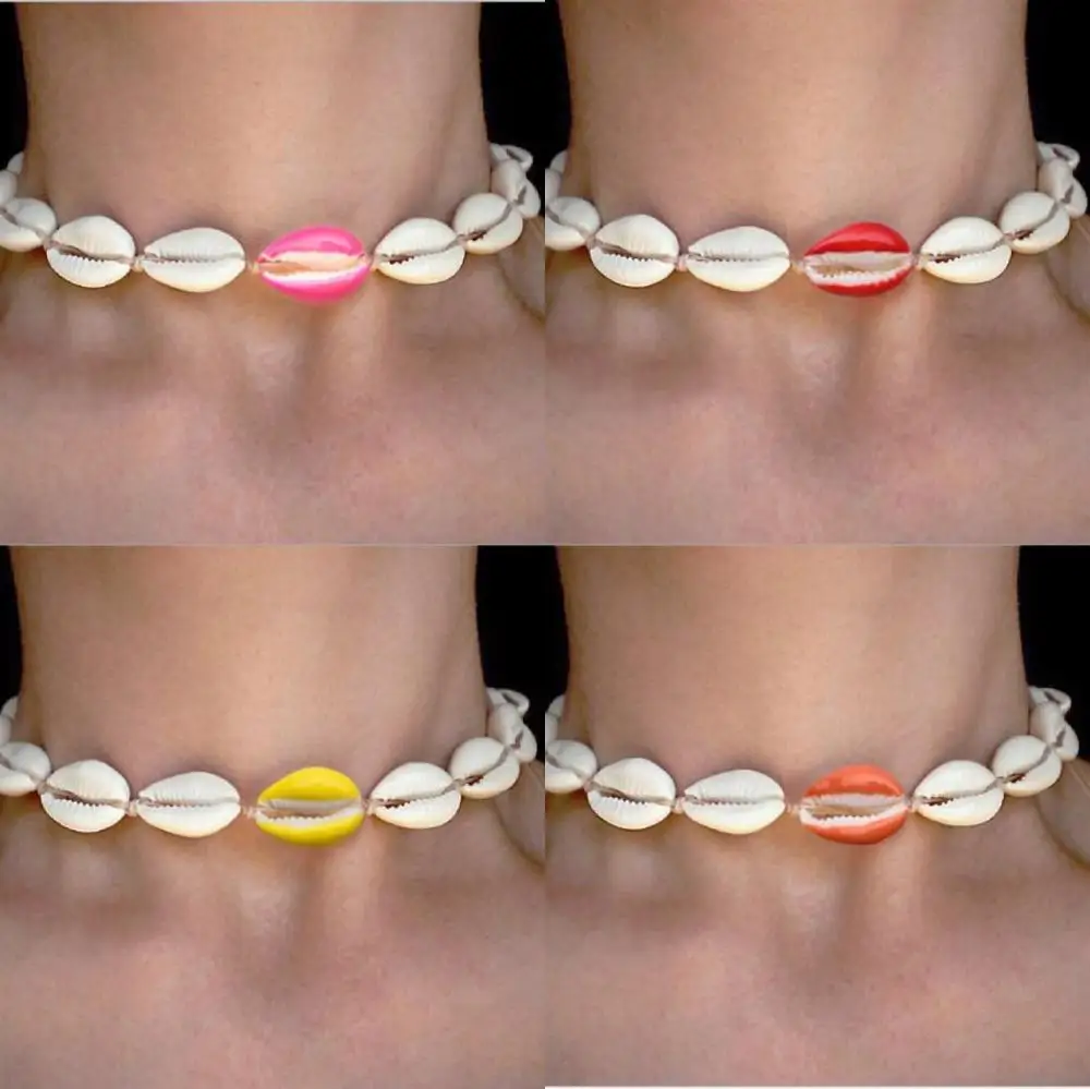 1pc New Bohemian Jewelry Simple Handmade Rope Chain Woven Beads Shell Clavicle Choker Necklace for Women Beach 8664-8667 
1pc New Bohemian Jewelry Simple Handmade Rope Chain Woven Beads Shell Clavicle Choker Necklace for Women Beach 8664-8667