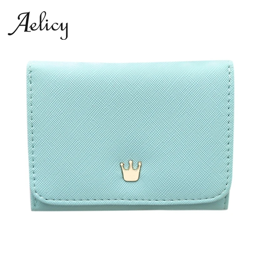 Aelicy женская простая короткий кожаный бумажник Повседневная пряжкой складной
