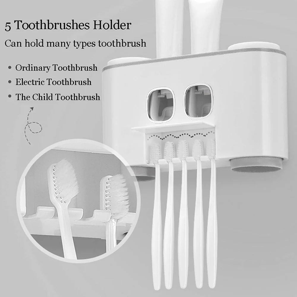 Toothbrush Holder Toothpaste Squeezer Dispenser Bathroom Accessories Sets Bathroom Storage Box Case Household Items
Toothbrush Holder Toothpaste Squeezer Dispenser Bathroom Accessories Sets Bathroom Storage Box Case Household Items