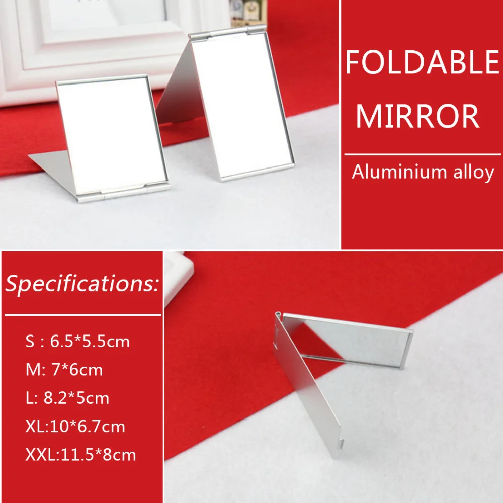 Cosmetic Mirror 1 PC 4 Sizes Silver Ultra-thin Foldable Rectangle Aluminium Alloy Cover Unbreakable Pocket Makeup Mirror
Cosmetic Mirror 1 PC 4 Sizes Silver Ultra-thin Foldable Rectangle Aluminium Alloy Cover Unbreakable Pocket Makeup Mirror