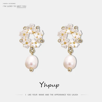 Yhpup Trendy Exquisite Copper Natural Pearls Flower Dangle Earrings Cubic Zirconia Earring S925 Bride Wedding Party Jewelry 2019
Yhpup Trendy Exquisite Copper Natural Pearls Flower Dangle Earrings Cubic Zirconia Earring S925 Bride Wedding Party Jewelry 2019