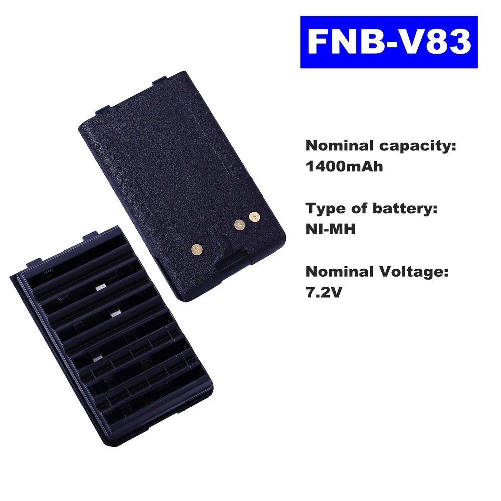 7.2V 1400mAh NI-MH Radio Battery FNB-V83 For Vertex Standard Walkie Talkie VX160/168/428/429 VX250 V417/410/420 Two Way Radio
7.2V 1400mAh NI-MH Radio Battery FNB-V83 For Vertex Standard Walkie Talkie VX160/168/428/429 VX250 V417/410/420 Two Way Radio