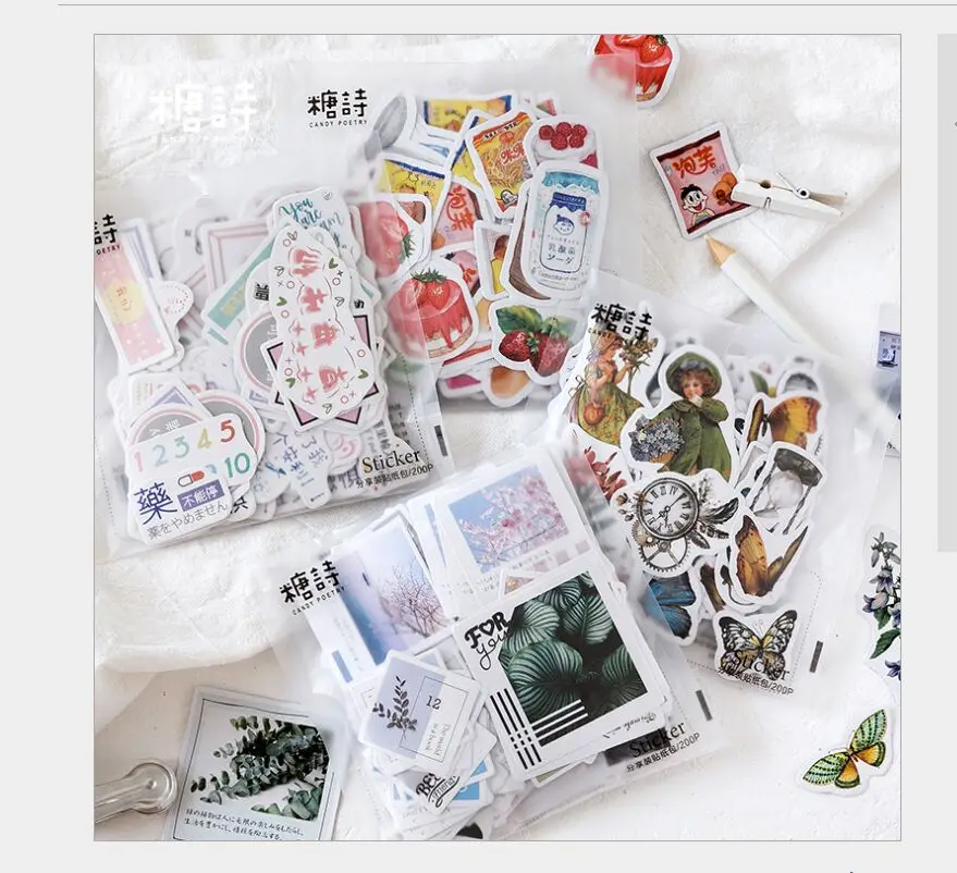 200Pcs/set Vintage stickers pack retro flowers old objects nostalgic snacks drink green plants DIY planner diary photo stickers
200Pcs/set Vintage stickers pack retro flowers old objects nostalgic snacks drink green plants DIY planner diary photo stickers