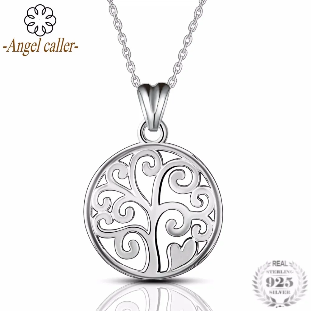 Angel Caller 100% 925 Sterling Silver Tree of Life Pendants Necklace Trendy Family Tree Round Choker For Fashion Brithday Gifts
Angel Caller 100% 925 Sterling Silver Tree of Life Pendants Necklace Trendy Family Tree Round Choker For Fashion Brithday Gifts