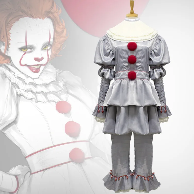 Stephen King's It Cosplay Pennywise Clown Costume Adult Joker Halloween Carnival Party Cosplay Costume Full Set 
Stephen King's It Cosplay Pennywise Clown Costume Adult Joker Halloween Carnival Party Cosplay Costume Full Set