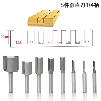 8pcs 1/4" Shank Straight Slotted Router Bit Wood Cutter Carving Engraving Tools Milling Cutter for Woodworking Cutter Tool
8pcs 1/4" Shank Straight Slotted Router Bit Wood Cutter Carving Engraving Tools Milling Cutter for Woodworking Cutter Tool