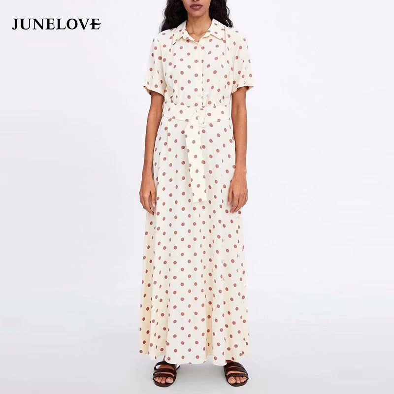 JuneLove Women Summer Short Sleeve Long Maxi Dress Vintage Polka Dot Female Sashes Dress Casual Loose Lady Holiday Dress Vestido
JuneLove Women Summer Short Sleeve Long Maxi Dress Vintage Polka Dot Female Sashes Dress Casual Loose Lady Holiday Dress Vestido