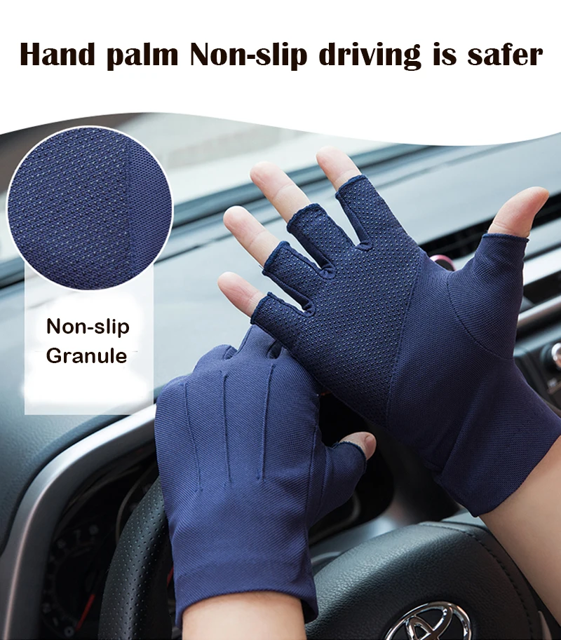 Summer Anti-UV Gloves Men Thin Sweat Absorption Breathable Non-Slip Auto Car Drive Outdoor Hand Protector Half Finger Gloves
Summer Anti-UV Gloves Men Thin Sweat Absorption Breathable Non-Slip Auto Car Drive Outdoor Hand Protector Half Finger Gloves