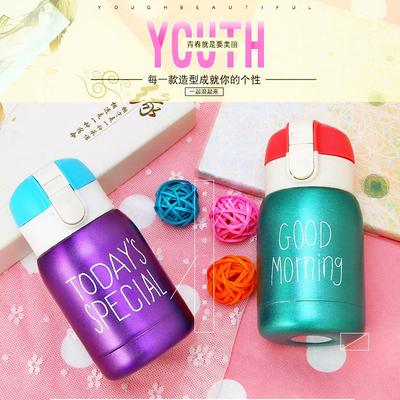 Leak Proof Thermal Water Bottle Fashion Vacuum cup 4 color Student Youth Creative Portable Water Bottle with Automatic Lid
Leak Proof Thermal Water Bottle Fashion Vacuum cup 4 color Student Youth Creative Portable Water Bottle with Automatic Lid