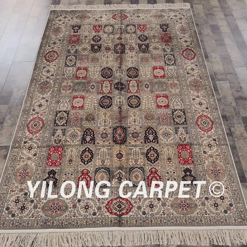 YILONG 5'x8' Handmade persian four season carpet rectangle vantage garden silk afghan rugs (PWP544A5x8)
YILONG 5'x8' Handmade persian four season carpet rectangle vantage garden silk afghan rugs (PWP544A5x8)