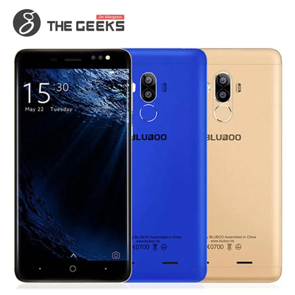 

BLUBOO D1 2GB RAM 16GB ROM Android 7.0 Mobile Phone MTK6580A 1.3GHz Quad Core 5.0 Inch 2.5D HD Screen Dual Camera 3G Smartphone