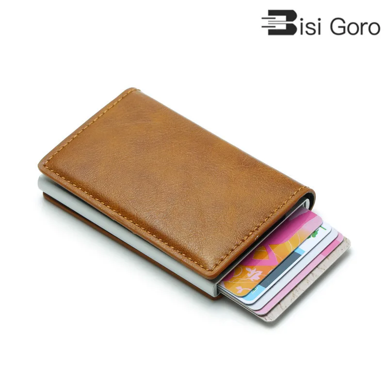 BISI GORO ID Bank Card Case Metal Protection Purse For Women Anti RFID Blocking Men's Credit Card Holder Leather Small Wallet
BISI GORO ID Bank Card Case Metal Protection Purse For Women Anti RFID Blocking Men's Credit Card Holder Leather Small Wallet