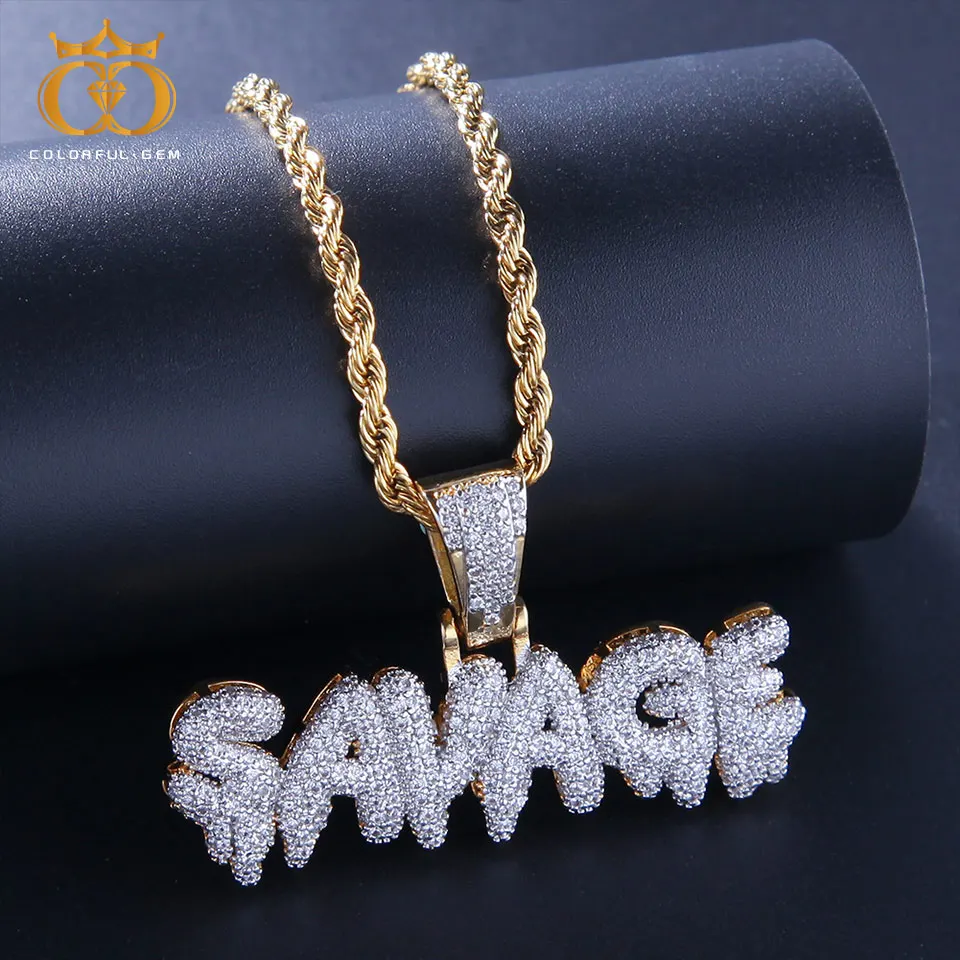 colorful.gem Hip Hop Jewelry Zircon SAVAGE Letters Necklaces & Pendant For Men/Women Gold Silver with Rope/Cuban/Tennis Chain
colorful.gem Hip Hop Jewelry Zircon SAVAGE Letters Necklaces & Pendant For Men/Women Gold Silver with Rope/Cuban/Tennis Chain