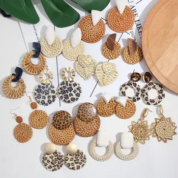 Flatfoosie New Bohemia Handmade Round Drop Earrings For Women Rattan Straw Weave Rattan Knit Vine Three Circles Earring Jewelry
Flatfoosie New Bohemia Handmade Round Drop Earrings For Women Rattan Straw Weave Rattan Knit Vine Three Circles Earring Jewelry
