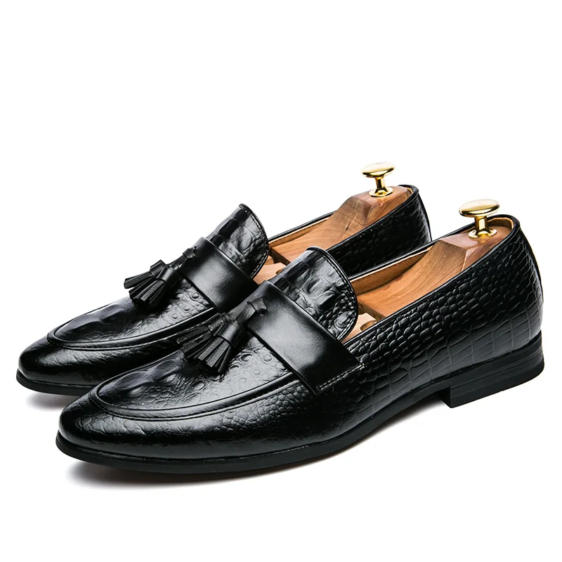 mens tassel shoes leather italian formal snake fish skin dress office footwear luxury brand fashion elegant oxford shoes for men (9)