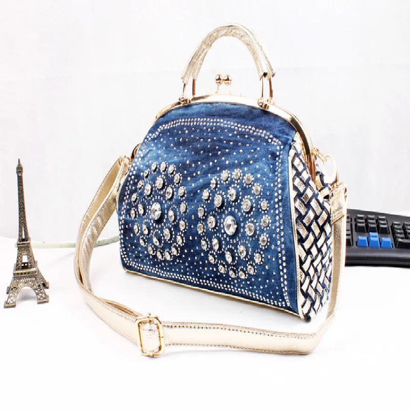 2019 Women Denim Bags Jeans Handbag High Quality Ladies Bags With Diamonds Rivet Messenger Bags Women's Shoulder Bag
2019 Women Denim Bags Jeans Handbag High Quality Ladies Bags With Diamonds Rivet Messenger Bags Women's Shoulder Bag