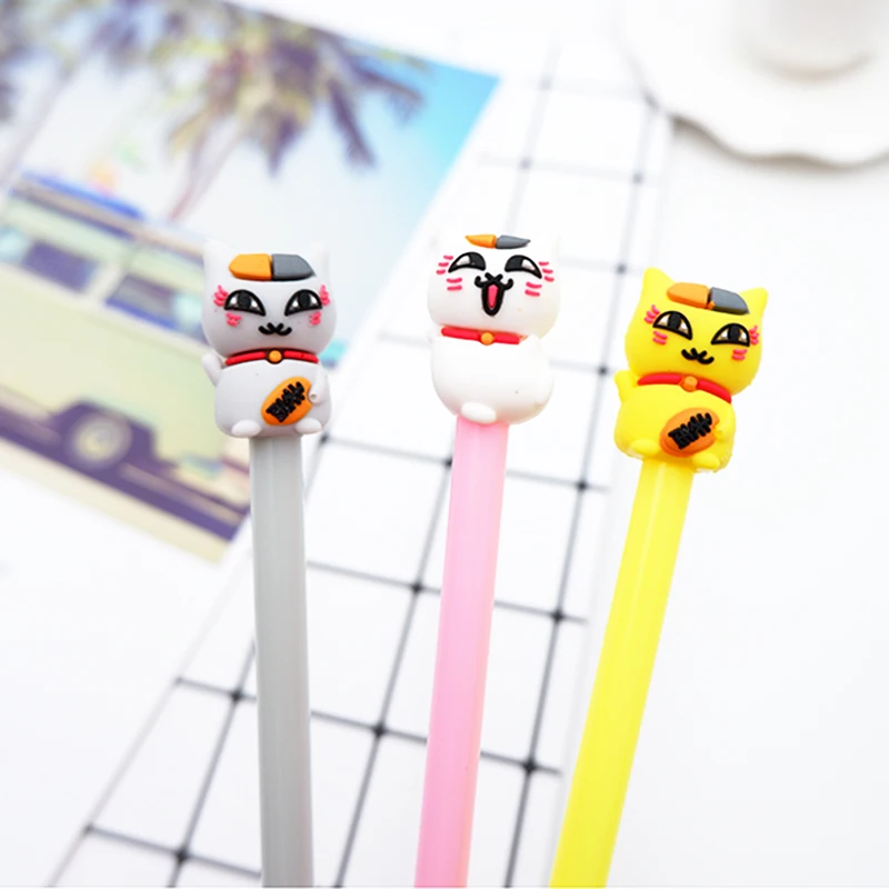 

3 pcs/lot Cute cartoon fat cat Gel Pen kawaii stationery School Supplies Office Supplies Cute writting pens paperlaria