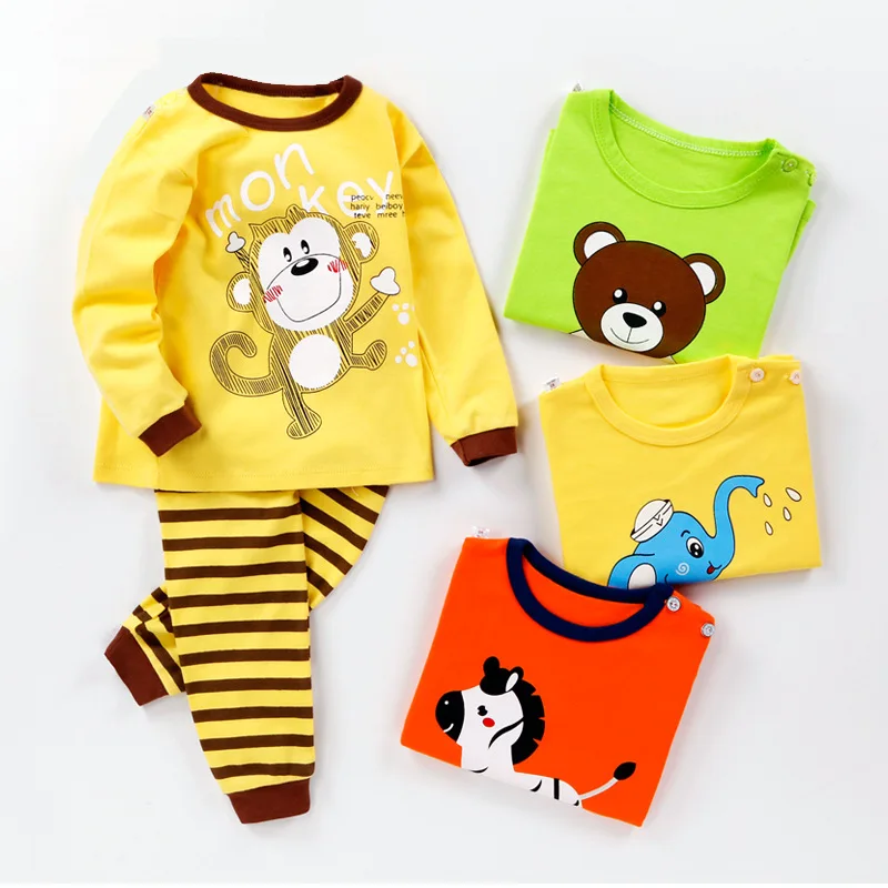 Фото Baby Boys Cartoon Clothing Set Spring Autumn Children Clothes Girls T Shirt Pants Sports Suit Kids Cotton Tops Tees Trousers | Детская