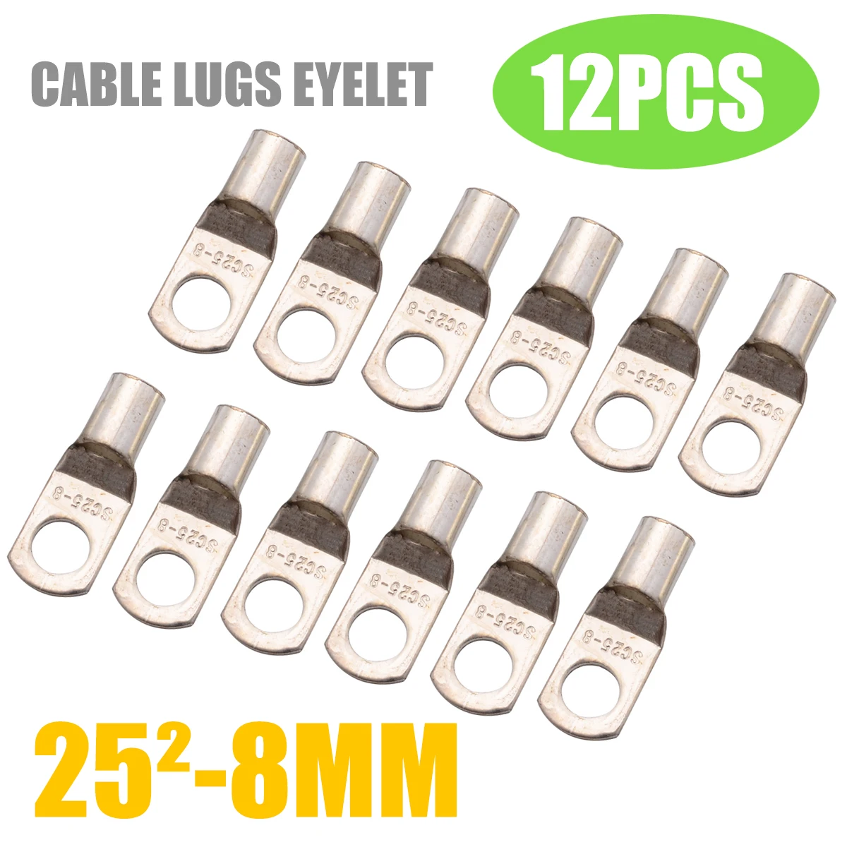 Mayitr 12pcs 25mm-8mm 3AWG 5/16" Copper Ring Terminals Connector Cable Lugs Eyelet Splice Battery Terminals Bolt Hole
Mayitr 12pcs 25mm-8mm 3AWG 5/16" Copper Ring Terminals Connector Cable Lugs Eyelet Splice Battery Terminals Bolt Hole