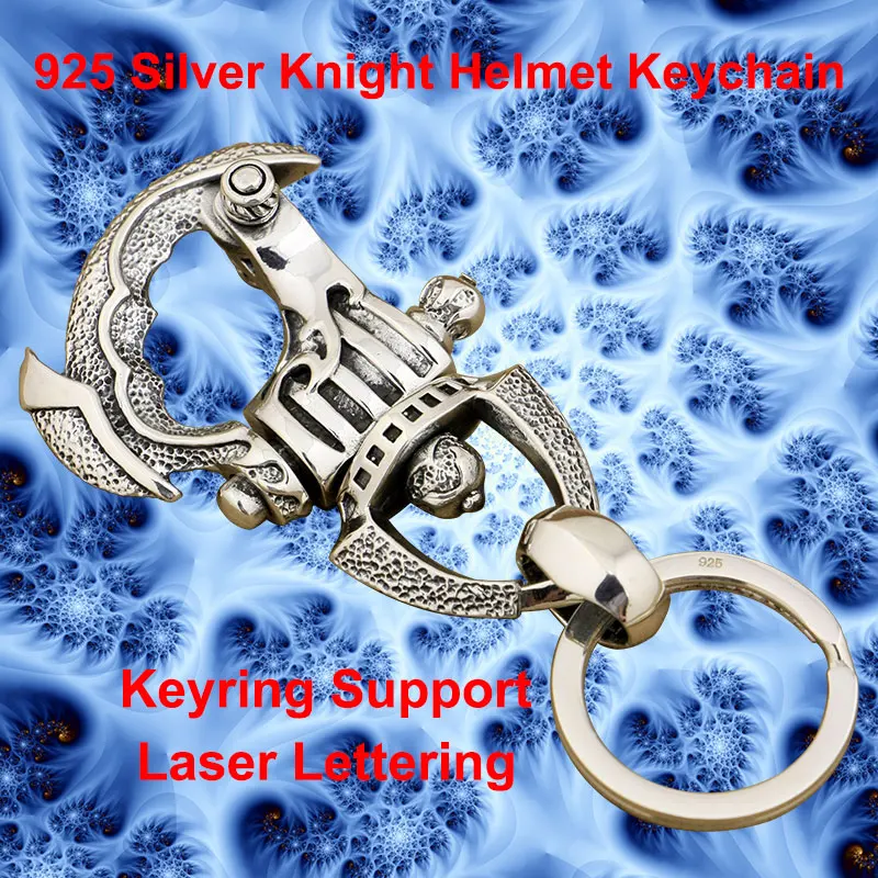 Punk Retro Fashion Waist Pendant Solid 925 Sterling Silver Cool Knight Individuality Helmet Keychain Keyring 8J018
Punk Retro Fashion Waist Pendant Solid 925 Sterling Silver Cool Knight Individuality Helmet Keychain Keyring 8J018