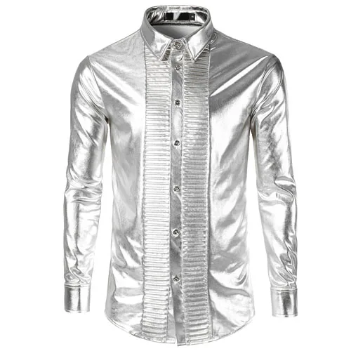 2018 Tuxedo Palace Shirt Men Plus Size Nightclub Stage Chemise Homme Shiny Metallic Mens Dress Shirts Long Sleeve Silver Camisa
2018 Tuxedo Palace Shirt Men Plus Size Nightclub Stage Chemise Homme Shiny Metallic Mens Dress Shirts Long Sleeve Silver Camisa