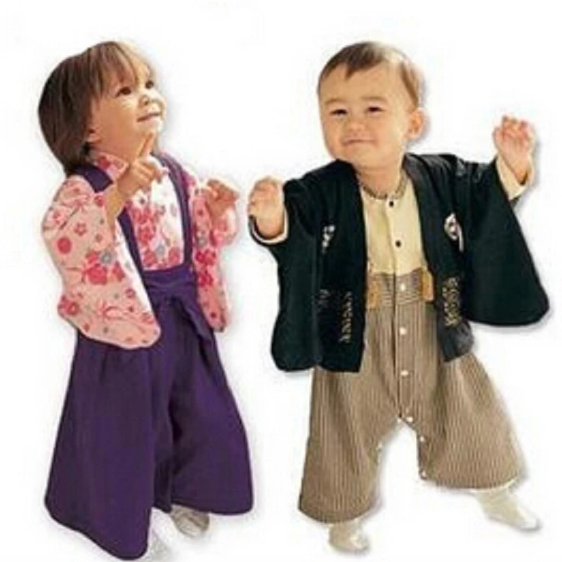 Фото New Baby Boys Girls Clothes Bebes Japanese Kimono style Newborn Clothing sets boys girls romper + Coat Suit | Мать и ребенок