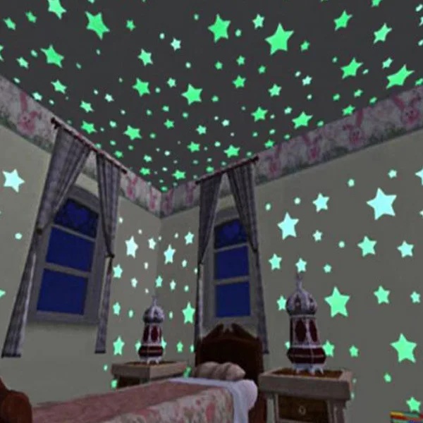 100PCS Ceiling Bedroom 3D Stereo Night Light Stars Fluorescent Stickers Room Wall Decorations Wall Stickers Star Pattern
100PCS Ceiling Bedroom 3D Stereo Night Light Stars Fluorescent Stickers Room Wall Decorations Wall Stickers Star Pattern