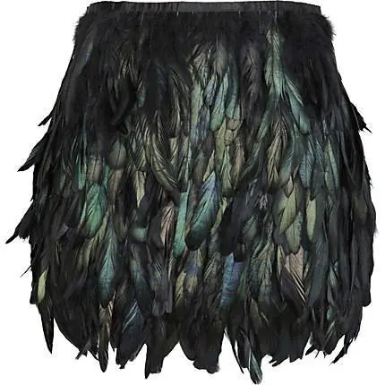 Black rooster coque feather skirt mini length, fully double layer fabric lined, 8 sizes available , free shipping #781