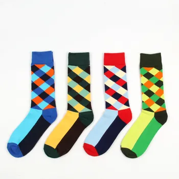 Colour cotton happy socks men/women british style casual harajuku designer brand fashion novelty art for couple funny Plaid Sock
Colour cotton happy socks men/women british style casual harajuku designer brand fashion novelty art for couple funny Plaid Sock