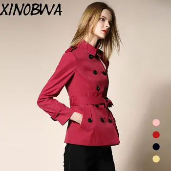 Hot Women Spring High Street Fashion Turn Down Collar Double Breasted Short Windbreaker Short Trench Coat Female Elegant Outwear
Hot Women Spring High Street Fashion Turn Down Collar Double Breasted Short Windbreaker Short Trench Coat Female Elegant Outwear