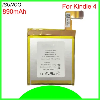 ISUNOO 5pcs/lot 890mAh Battery For Amazon Kindle 4 5 6 D01100 515-1058-01 MC-265360 S2011-001-S Battery
ISUNOO 5pcs/lot 890mAh Battery For Amazon Kindle 4 5 6 D01100 515-1058-01 MC-265360 S2011-001-S Battery