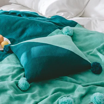Two Color Stitching Knitted Cushion Cover with Ball Pompoms Knit Pillow Case Nordic Sofa Car Throw Pillowcase Photography Props
Two Color Stitching Knitted Cushion Cover with Ball Pompoms Knit Pillow Case Nordic Sofa Car Throw Pillowcase Photography Props