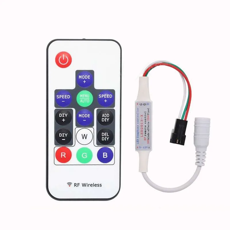 Pixel Dream Color Controller 14/17 Keys DIY RF Remote Control DC5V-24V 2048 Pixels of Changes Effects For WS2812B WS2811 Strip
Pixel Dream Color Controller 14/17 Keys DIY RF Remote Control DC5V-24V 2048 Pixels of Changes Effects For WS2812B WS2811 Strip