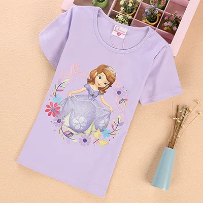 Disney Frozen Elsa Girl Cotton T-Shirt Children's Sofia Short Sleeve T-Shirt Summer Princess Girls Cartoon Tops Disney Frozen Elsa Girl Cotton T-Shirt Children's Sofia Short Sleeve T-Shirt Summer Princess Girls Cartoon Tops